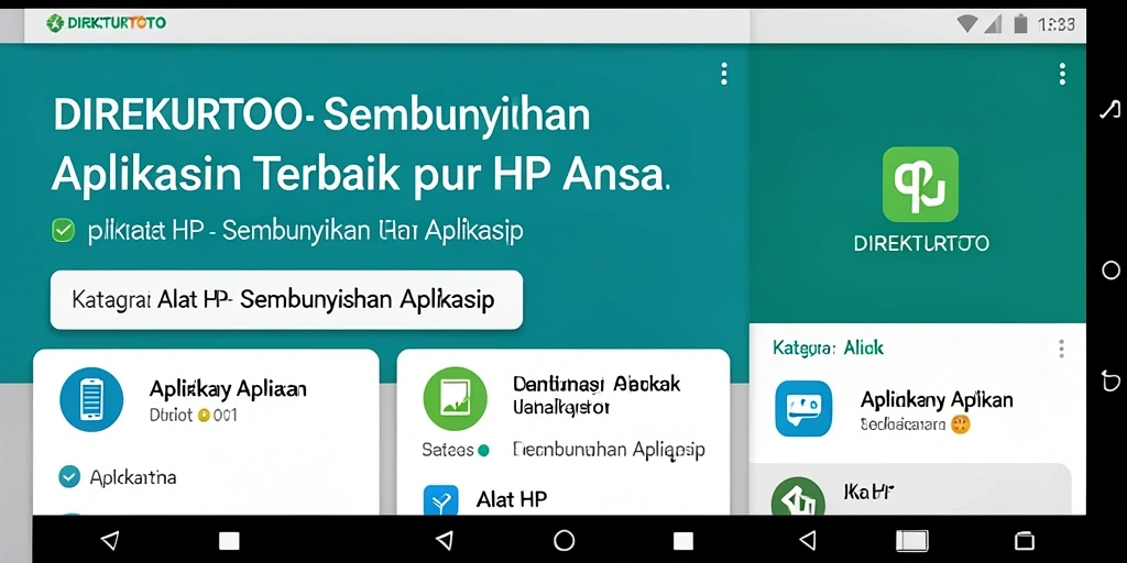 Tampilan antarmuka DIREKTURTOTO dengan fitur Sembunyikan Aplikasi yang efisien.