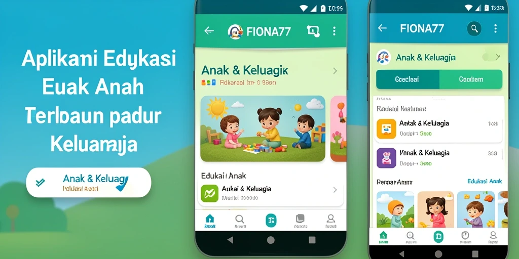 Tampilan antarmuka FIONA77 yang menarik dan mendidik untuk anak-anak.
