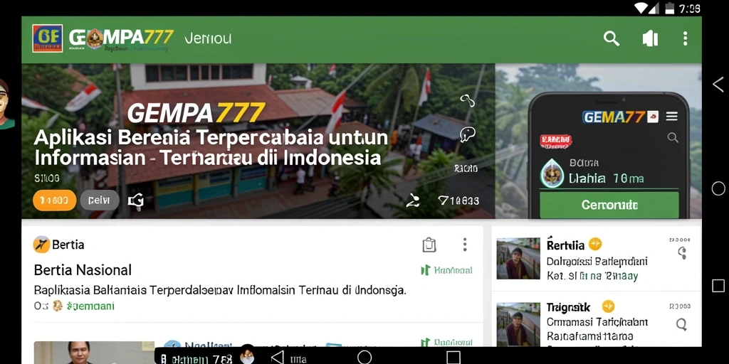 Tampilan antarmuka aplikasi GEMPA777 yang informatif dan menarik.