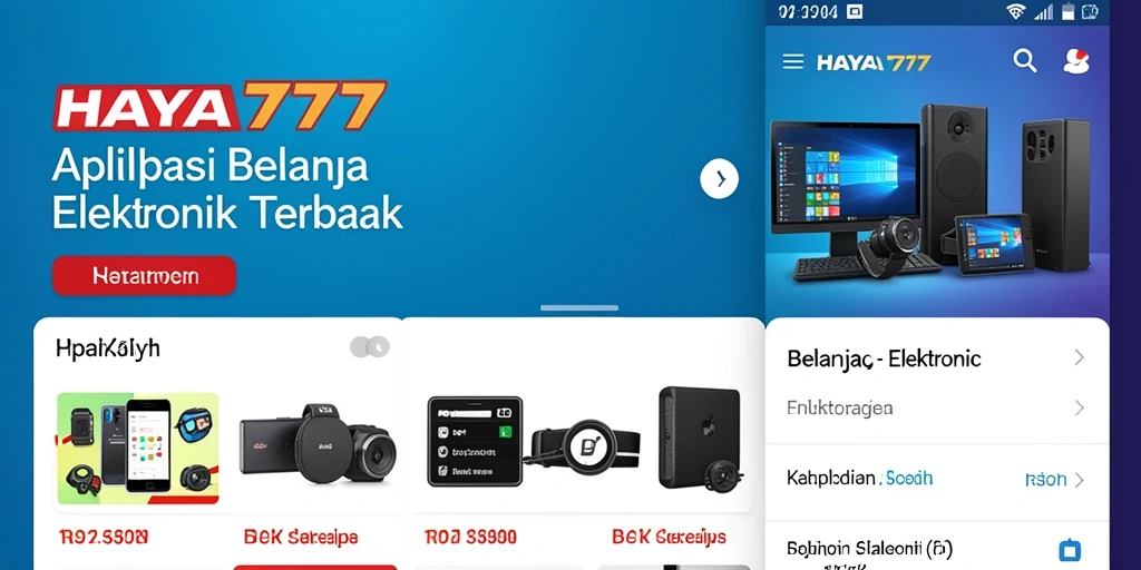 Antarmuka pengguna HAYA777 untuk belanja elektronik yang intuitif.
