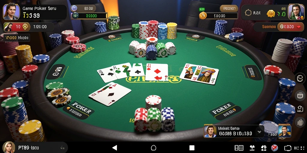 Tampilan antarmuka game Poker yang menarik dan modern.