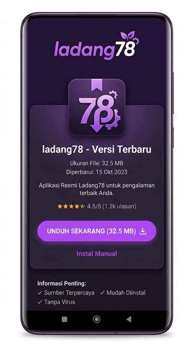 Tampilan halaman APK ladang78